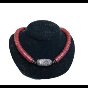 Betsy Pittard Griffith Choker Necklace Burgundy